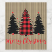 Rustige kerstboombosjes Trio Wijn Etiket (Enkel label)