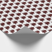 Rustige kerstboomfeestdag met rode en zwarte ponde cadeaupapier (Hoek)