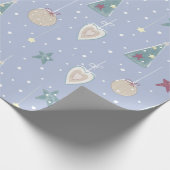 Rustige kerstboomklep Star Heart Pattern Cadeaupapier (Hoek)