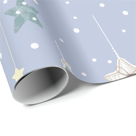 Rustige kerstboomklep Star Heart Pattern Cadeaupapier (Rol Hoek)