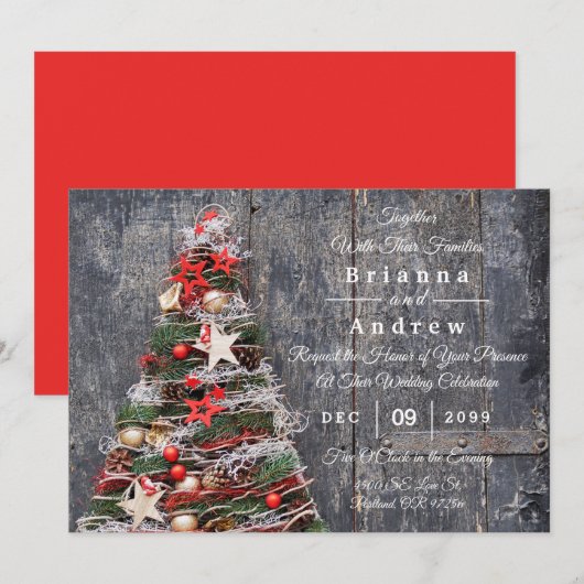 Rustige kerstboomsterren in Wood (Voorkant / Achterkant)