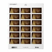 Rustige kerstbruiloft - adresboom en lint etiket (Full Sheet)