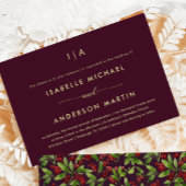 Rustige kerstbruiloft Burgundy Marsala Kaart