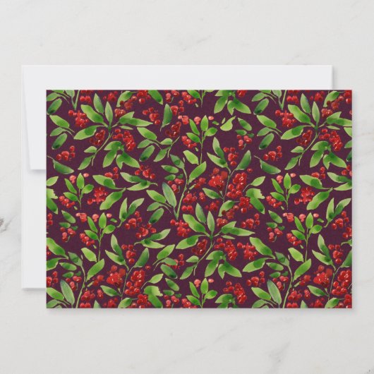 Rustige kerstbruiloft Burgundy Marsala Kaart (Achterkant)