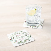 Rustige kerstbruiloft voor gepersonaliseerde parti kartonnen onderzetters (Insitu)