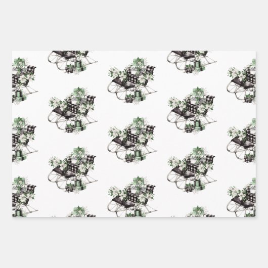 Rustige kerstbuffelkoordbril inpakpapier vel (Voorkant 2)