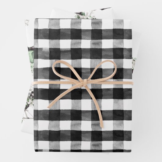 Rustige kerstbuffelkoordbril inpakpapier vel (In situ)