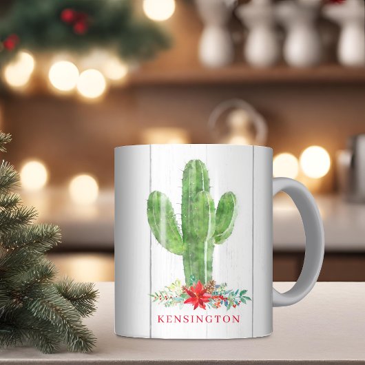Rustige kerstcactus Succulent Holiday Koffiemok