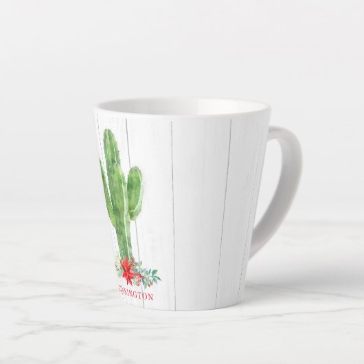 Rustige kerstcactus Succulent Holiday Latte Mok (Rechterhoek)