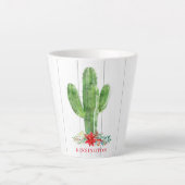 Rustige kerstcactus Succulent Holiday Latte Mok (Voorkant)
