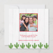 Rustige kerstcactus Wood Holiday foto Kaart (Achterkant)