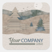 Rustige kerstcadeau of bakkerijsticker met Logo Vierkante Sticker (Voorkant)