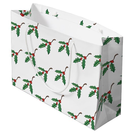 Rustige kerstcadeau voor Holly Gift Groot Cadeauzakje (Achterkant Gekanteld)