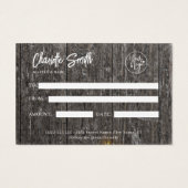 Rustige kerstcadeaubon voor hout visitekaartje (Achterkant)