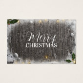 Rustige kerstcadeaubon voor hout visitekaartje (Voorkant)
