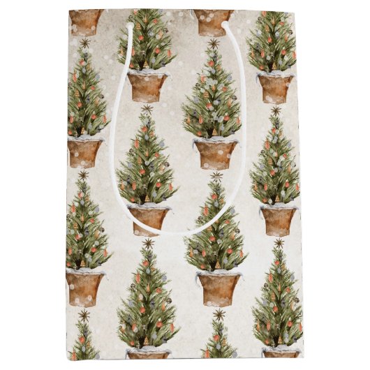 Rustige kerstcadeautassen medium cadeauzakje (Voorkant)