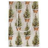 Rustige kerstcadeautassen medium cadeauzakje (Achterkant)