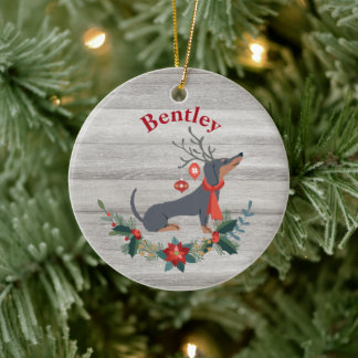 Rustige kerstdag met Antlers & Greenery Keramisch Ornament