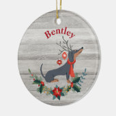 Rustige kerstdag met Antlers & Greenery Keramisch Ornament (Links)