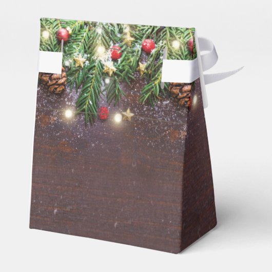 Rustige kerstfeestdag bruiloft bedankdoosjes (Achterkant)