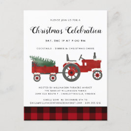 Rustige kerstfeestdag Buffalo Plaid Holiday Briefkaart