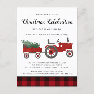Rustige kerstfeestdag Buffalo Plaid Holiday Briefkaart