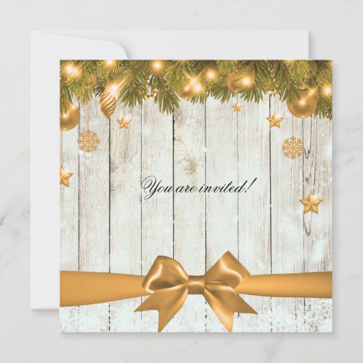 Rustige kerstfeestdag Gold Decor Kaart (Achterkant)