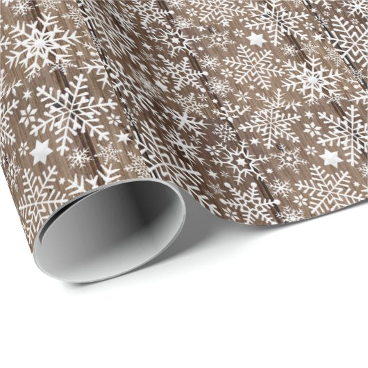 Rustige kerstfeestdag met hout cadeaupapier (Rol Hoek)