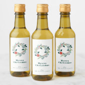 Rustige kerstfeestdag met kerstmis wijn etiket (Flessen)