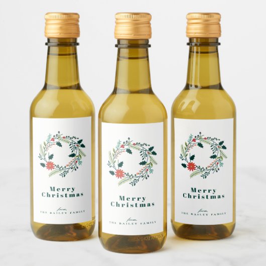 Rustige kerstfeestdag met kerstmis wijn etiket (Flessen)