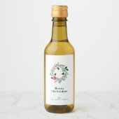 Rustige kerstfeestdag met kerstmis wijn etiket (Voorkant)