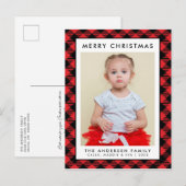 Rustige kerstfeestdag met rode buffels met foto's briefkaart (Voorkant / Achterkant)