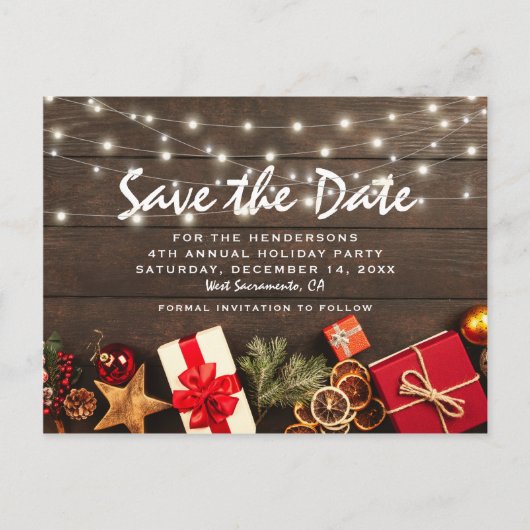 Rustige kerstfeestdag Opslaan datum Aankondigingskaart (Voorkant)