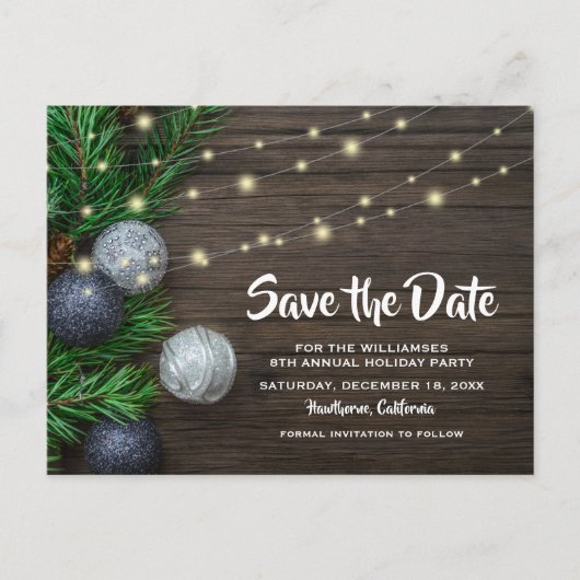 Rustige kerstfeestdag Opslaan datum Uitnodiging Briefkaart (Voorkant)