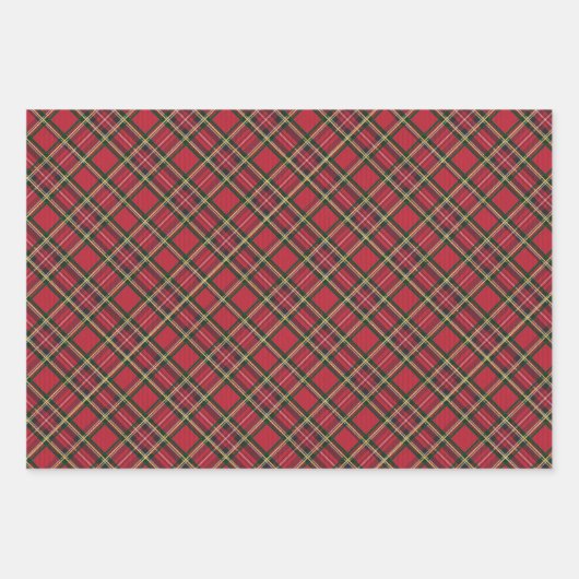 Rustige kerstfeestdag Red Pset Gold Foil Inpakpapier Vel (Voorkant)