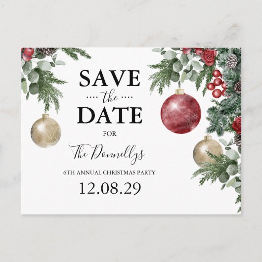 Rustige kerstfeestdag sparen de datum aankondigingskaart (Voorkant)