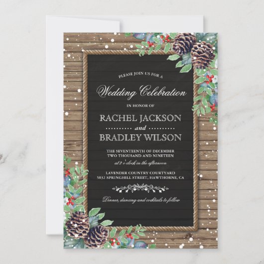 Rustige kerstfeestdagen | Winterbruiloft Kaart (Voorkant)