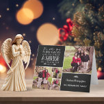 Rustige kerstfeestelijke foto van Verse Chalkboard Feestdagen Kaart<br><div class="desc">Christelijke kerstverse Typografie Holiday Foto vouwde Kaart op Chalkboard met Luke 2:11 op een feestelijke achtergrond in een feestelijke typografie, met ruimte voor vier foto's aan de voorzijde! Voeg meer aan de binnenkant toe of voeg zelfs extra tekst (of gebruik onze premade groet!) toe. Eenvoudig aan te passen met tekst,...</div>