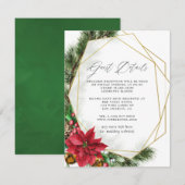 Rustige kerstfeestelijke Geometric Wedding Guest - Informatiekaartje (Voorkant / Achterkant)