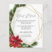 Rustige kerstfeestelijke Geometric Wedding Guest - Informatiekaartje (Voorkant)