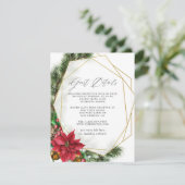 Rustige kerstfeestelijke Geometric Wedding Guest - Informatiekaartje (Staand voorkant)