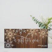 Rustige kerstfeestelijke Kaart met cadeaubon (Staand voorkant)