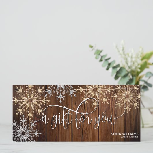 Rustige kerstfeestelijke Kaart met cadeaubon (Staand voorkant)