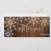 Rustige kerstfeestelijke Kaart met cadeaubon (Voorkant)