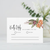 Rustige kerstfeestelijke RSVP-kaart RSVP Kaartje (Staand voorkant)
