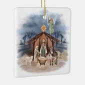 Rustige kerstfeestelijke Waterverf Nativiteit Keramisch Ornament (Rechts)