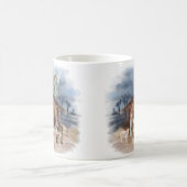 Rustige kerstfeestelijke Waterverf Nativiteit Koffiemok (Center)