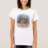 Rustige kerstfeestelijke Waterverf Nativiteit T-shirt (Voorkant)