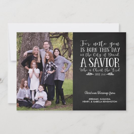 Rustige kerstfeestfoto Verse Typography Holiday Feestdagenkaart (Voorkant)