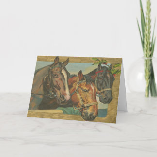 Rustige kerstfeestkaarten voor kerstpaarden feestdagen kaart